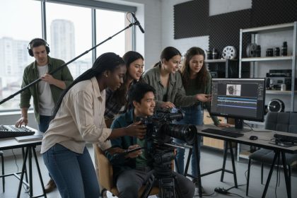 Jeunes discutant des parcours scolaires pour le cinéma