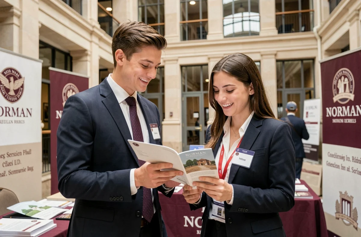 Étudiants en tenue professionnelle lors d'un événement de l'École de Gestion et de Commerce de Normandie EGC