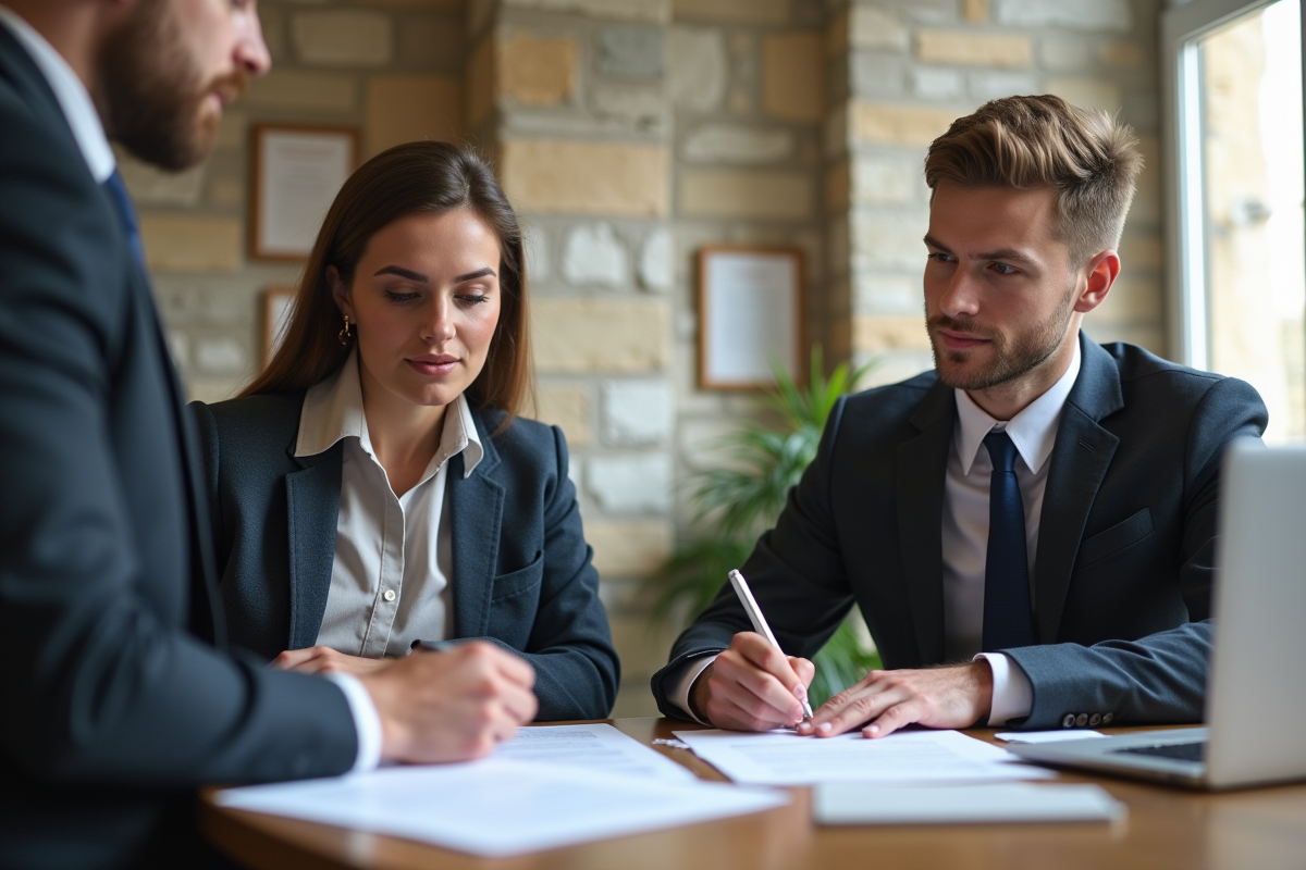 Étudiant signant un contrat de stage avec une responsable RH