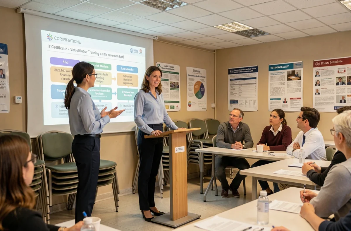 Formatrice présentant un parcours de certification informatique chez Forma 13 à Marseille
