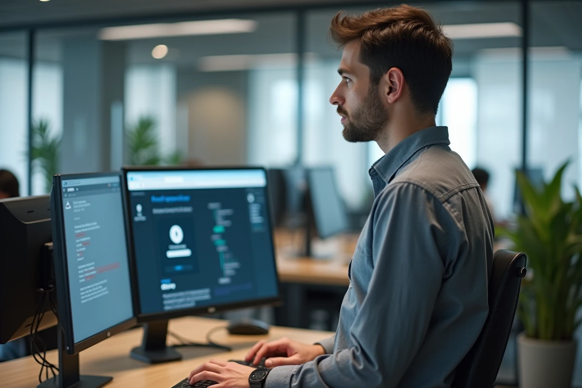 Professionnel informatique gérant les identifiants et données personnelles sur un portail ENT institutionnel