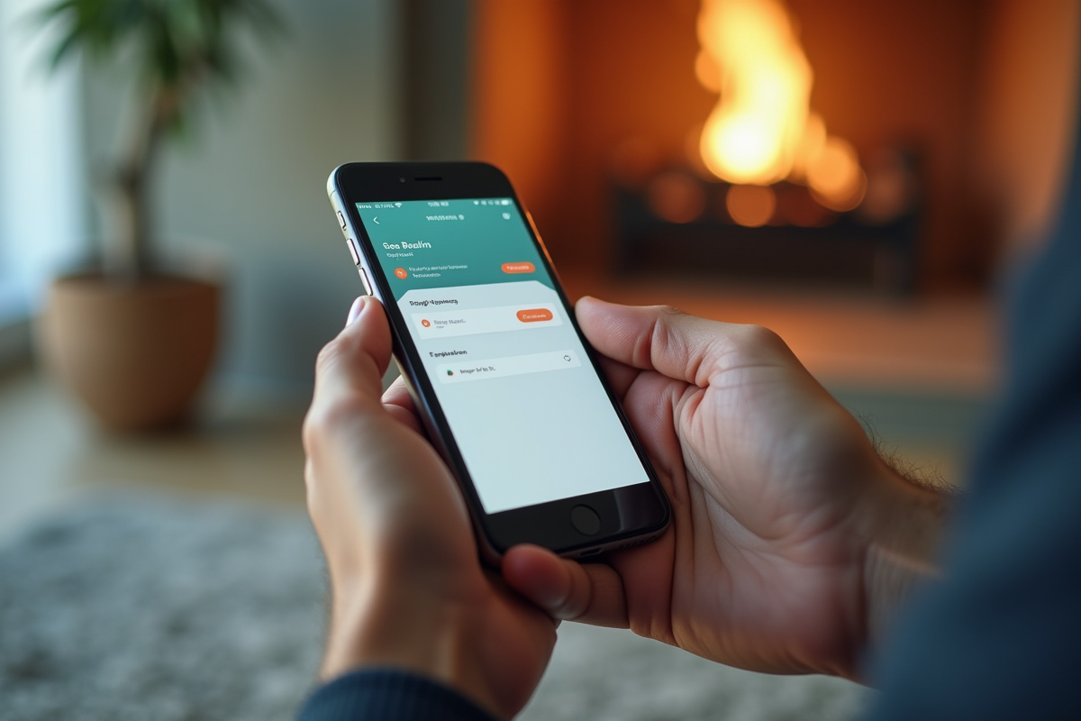 Mains tenant un smartphone avec une notification de paiement entrant