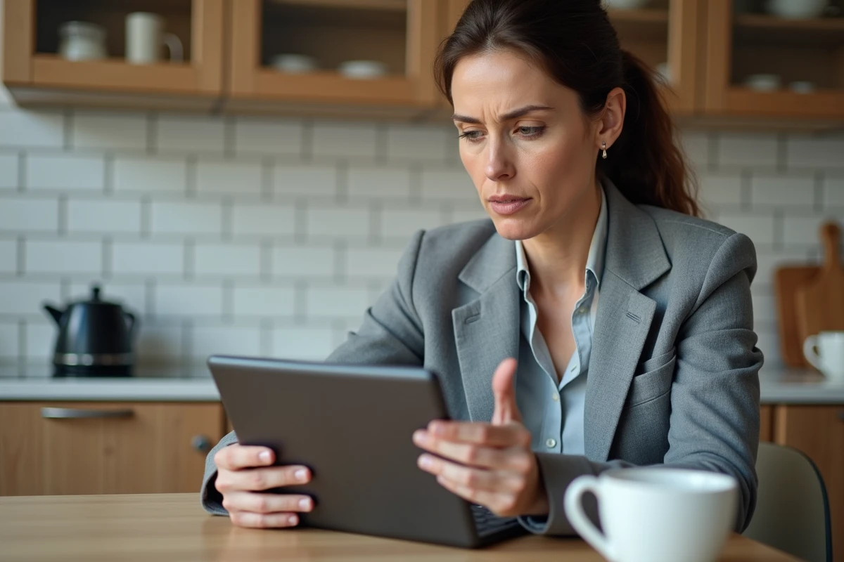 Parent consultant le suivi scolaire et les absences de son enfant sur une tablette via Paris Classe Numérique