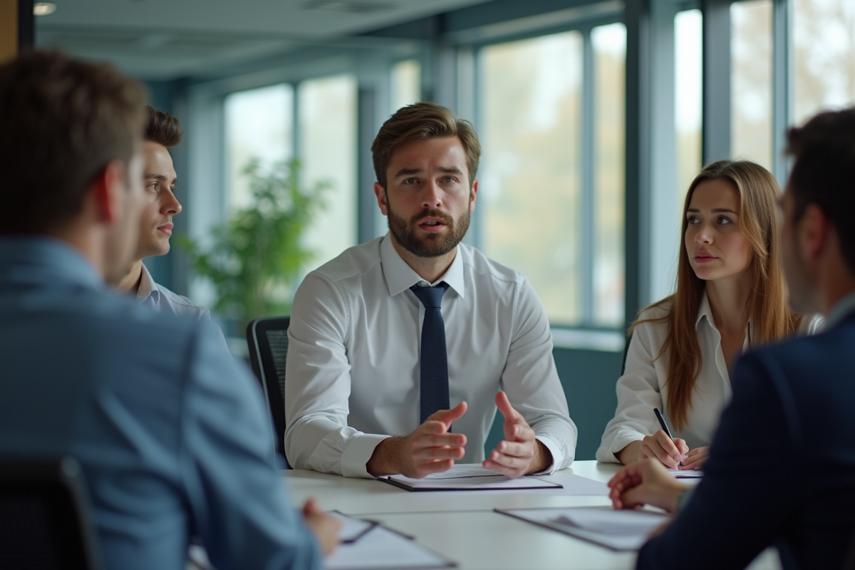 Stagiaire parlant nerveusement lors d